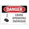 Signmission Safety Sign, OSHA Danger, 7" Height, Crane Operating Overhead, Landscape OS-DS-D-710-L-1108 - alternate 1